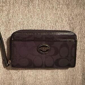 Coach Black Signature Wristlet Wallet